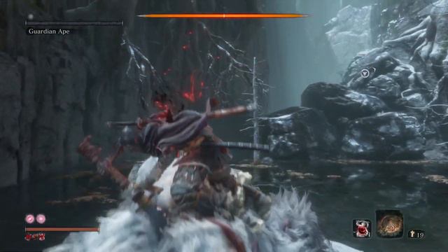 Sekiro - Guardian Ape with suzaku's lotus umbrella and leaping flame (no Kuro's Charm / Bell Demon) смотреть онлайн