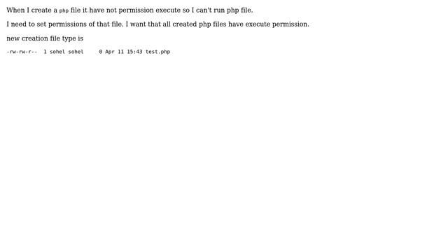 Ubuntu: execute permission problem with php file смотреть онлайн