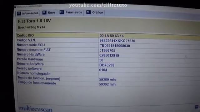 Scanner Original Fiat TORO MultiEcuScan Cabos Especiais смотреть онлайн