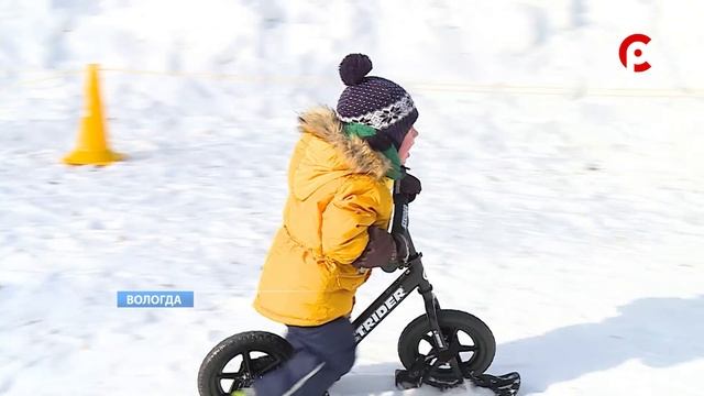 Соревнования по беговелолыжам среди малышей прошли в Вологде смотреть онлайн