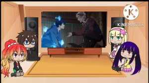 Blue exorcist react to rin 1/4 (end of season 2)