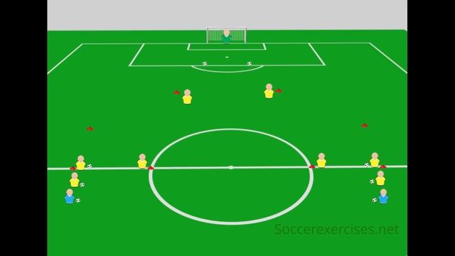 Duo passing and score a goal drill - Soccer Exercises #69 смотреть онлайн