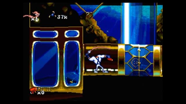Sega Mega Drive 2 (Smd) 16-bit Earthworm Jim 1 part Down the tudes