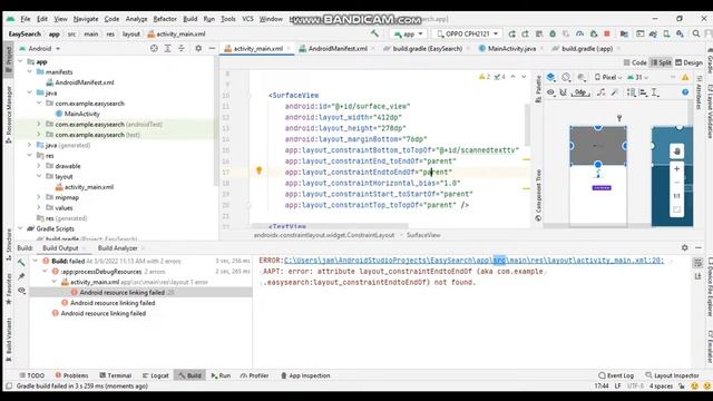 AAPT: error: attribute layout_constraintEndtoEndOf (aka com.example)not found in android studio смотреть онлайн