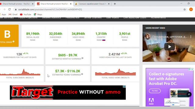 Ольга Уютный уголок ,обзор канала, заработок на YouTube???? смотреть онлайн