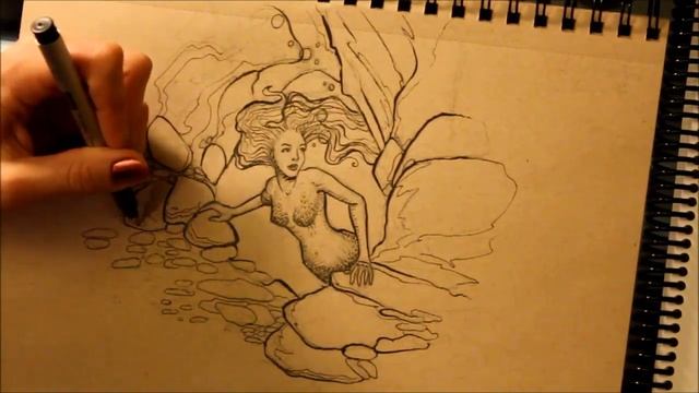 White and Black Ink Drawing on Toned Paper смотреть онлайн