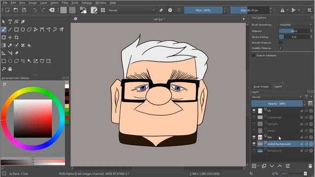 Creating a Shaded Painting From a Pencil Sketch in Krita смотреть онлайн