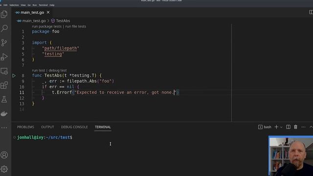 How to test filepath.Abs in Go смотреть онлайн