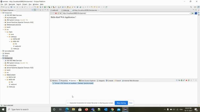 Creating Sample Servlet in Eclipse by using Apache tomcat 10 смотреть онлайн