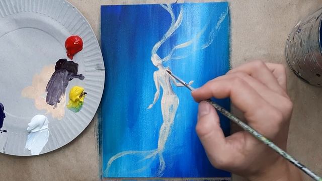 РУСАЛОЧКА |Конечно, Ариэль? Рисуем красками шаг за шагом✌ смотреть онлайн