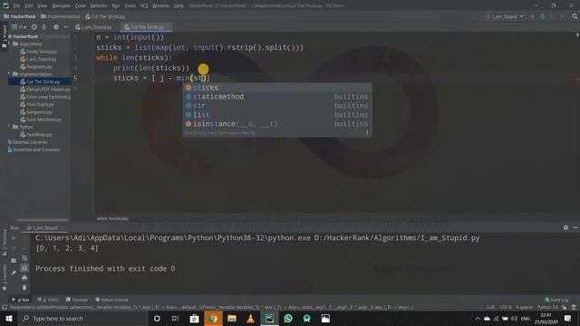 Cut the Sticks HackerRank Python Solution смотреть онлайн