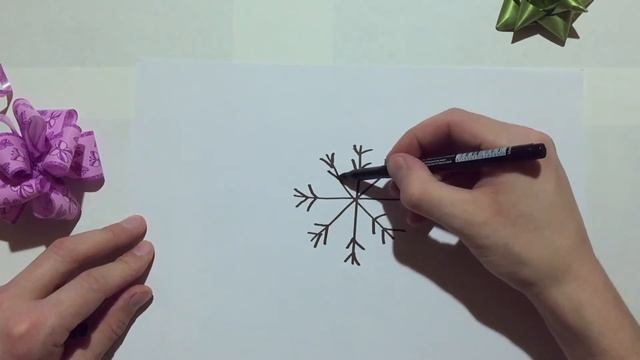 Рисуем снежинку. Рисунки для самых маленьких. смотреть онлайн