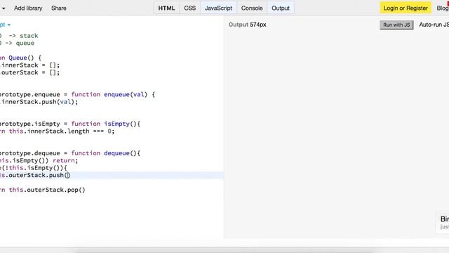 JavaScript Implement A Queue With Two Stacks смотреть онлайн