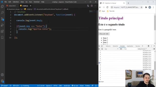 Curso JavaScript #51 - Eventos keydown e keyup смотреть онлайн