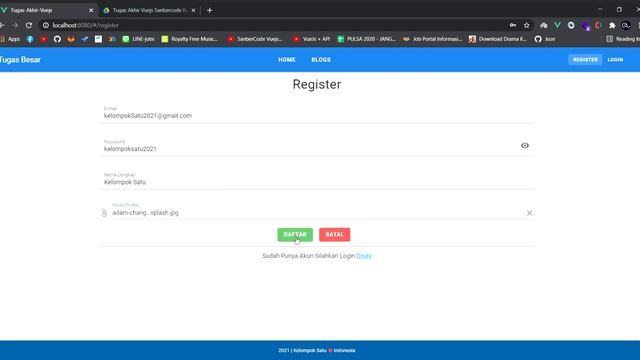 Tugas Akhir Vuejs Sanbercode Batch 23 смотреть онлайн