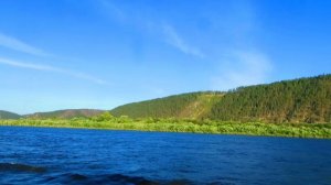 Река Лена - Проход острова Половинный между поселками Пеледуем и Витимом (Ленский район, Якутия)