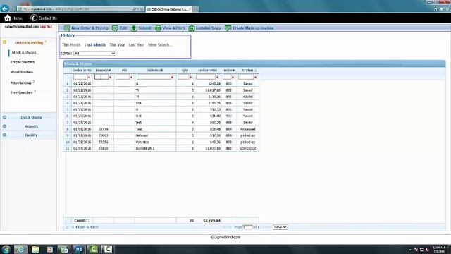 Cigma Blind Online order Tutorial- Review order history смотреть онлайн