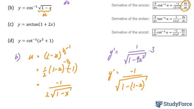 ? How to find the derivative of inverse trigonometric functions (Part 3) смотреть онлайн