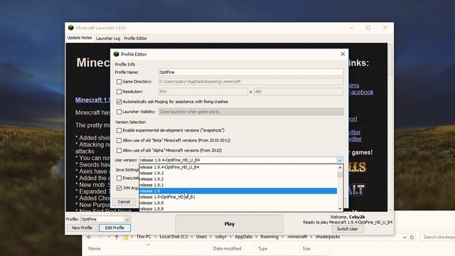 Minecraft 1.9/1.9.2/1.9.4 - How To Install Optifine And A Shaderpack