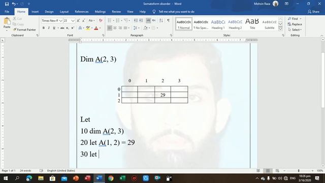 GW BASIC Tutorial 32 2D array and how to fill it with let method (Concept) in Urdu смотреть онлайн