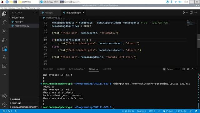 CSC111: 19 January, Hello World! in Python + Math смотреть онлайн