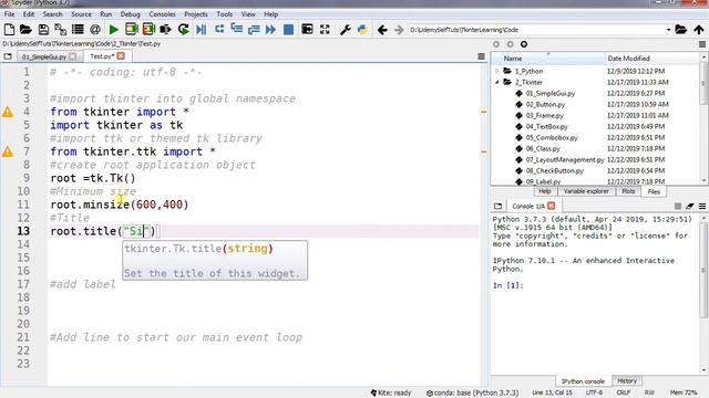 08 - Simple GUI - Python GUI Programming with Tkinter and build 5 applications смотреть онлайн