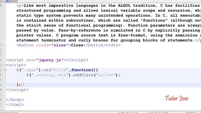 Simple Modal By jQuery With CSS in Tamil смотреть онлайн