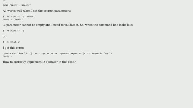 Problem with using if/then statement: `((: == : syntax error: operand expected (error token is... смотреть онлайн