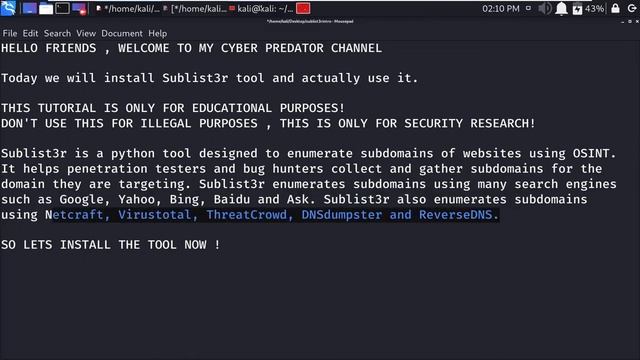 How to install Sublist3r in Kali Linux | Enumerate Subdomains using Sublist3r | Step by Step смотреть онлайн