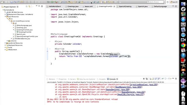 Apache TomEE and CDI (Producer) смотреть онлайн