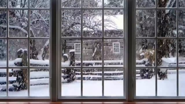 Снег за окном, звуки камина. Релакс. смотреть онлайн