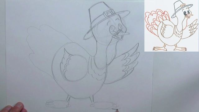How to Draw a Turkey - Step by Step - Narrated - Cartoony смотреть онлайн
