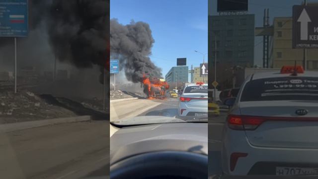 Когда перегрелся на солнце. В Балашихе загорелся тягач. смотреть онлайн