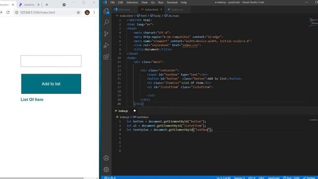 Add Item to List using JavaScript смотреть онлайн