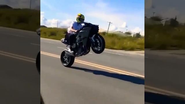 Kawasaki Ninja h2r insane wheelie смотреть онлайн