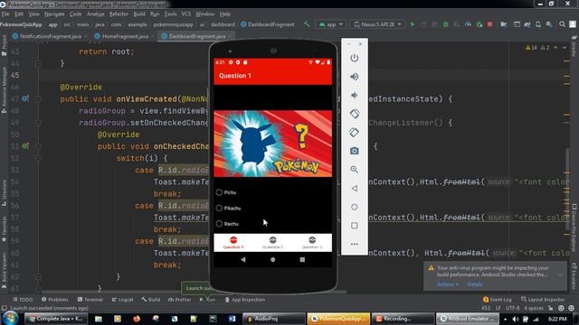 Build a Pokemon Quiz (Who's that Pokemon?) Android App using Java! смотреть онлайн