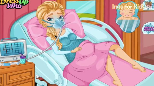 Frozen Elsa Gives Birth ▬ Эльза ждет ребенка, игра для девочек смотреть онлайн