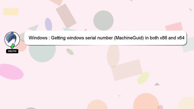 Windows : Getting windows serial number (MachineGuid) in both x86 and x64 architectures смотреть онлайн