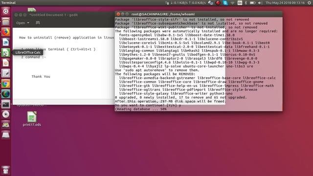 How to uninstall any Program in Linux (Ubuntu 16.04) смотреть онлайн