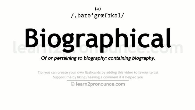 Pronunciation of Biographical | Definition of Biographical смотреть онлайн