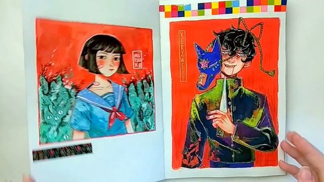 первый скетчбук 2018 и артблок | sketchbook tour смотреть онлайн