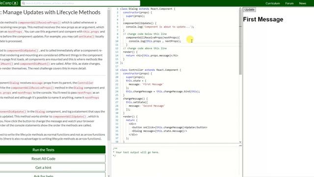 REACT: Manage Updates with Lifecycle Methods (35) смотреть онлайн