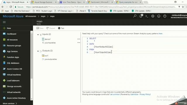 Interfacing Nodemcu ESP8266 with Microsoft Azure Event Hub and using stream analytics смотреть онлайн