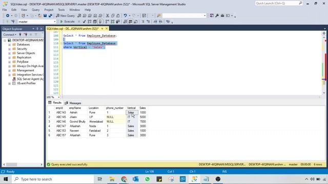 How to use Select Statement with Where clause in SQL смотреть онлайн