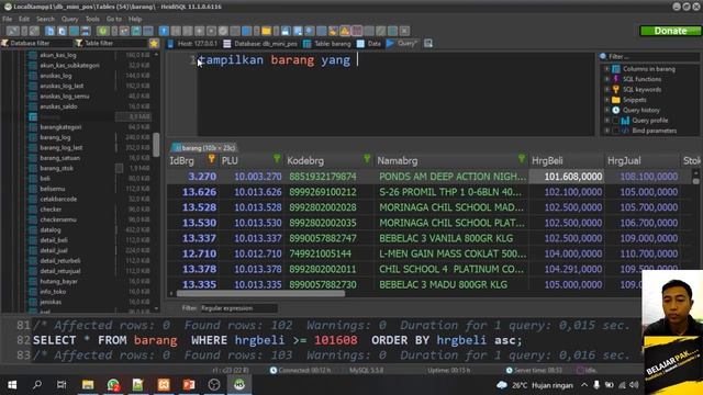 [PART 2] Cara Pakai Statement SELECT ALL TABEL SQL WHERE, GROUP BY, HAVING Live Data | BELAJAR PAK смотреть онлайн