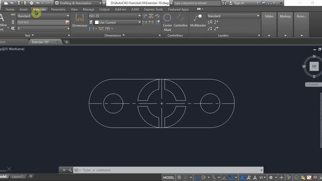 AutoCAD 2D Practice Drawing | AutoCAD Drafting | AutoCAD Tutorial | Exercise-10 смотреть онлайн