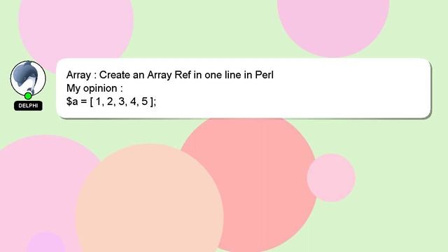 Array : Create an Array Ref in one line in Perl смотреть онлайн