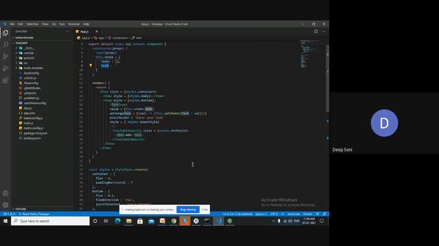 Webinar on React and React native for Mobile and Web platform with ToDo Application in Hindi смотреть онлайн
