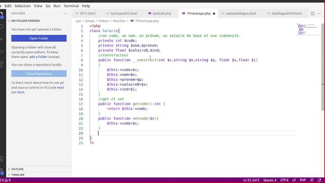 php vidéo 54 : La POO en php / Relation d'Héritage (TP -Part1) смотреть онлайн