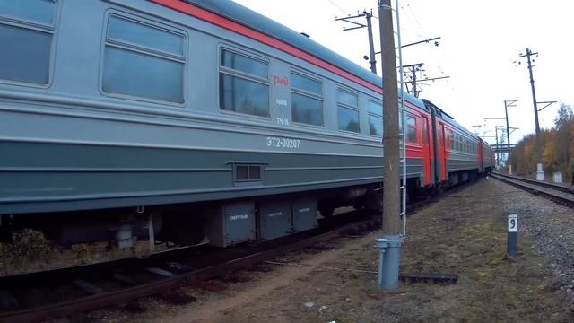 Электропоезд ЭТ2-002 | Станция Калище. смотреть онлайн
